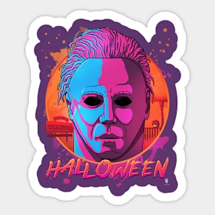 Halloween Retro 80's Shirt Sticker